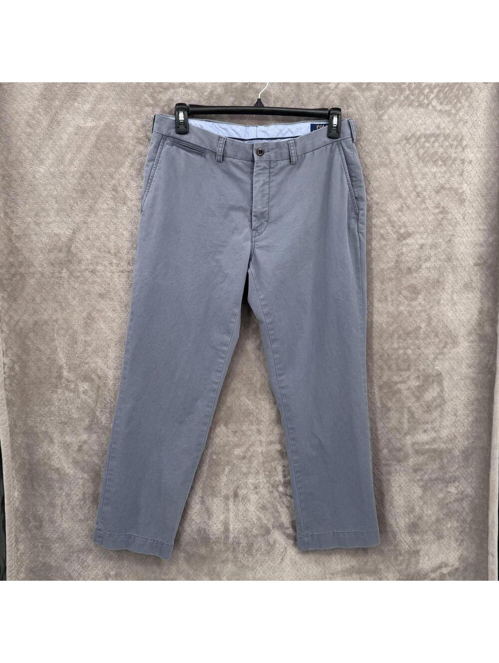 Polo Ralph Lauren Pants Mens 34x30 Blue/Gray Stretch Classic Fit Chino Straight